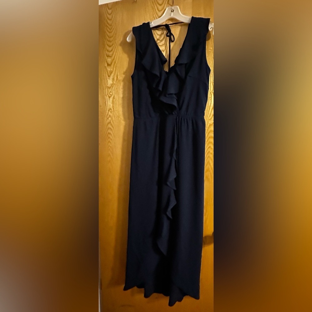 Women’s Gorgeous Dark Blue Maxi Dress. Size Large. Slit in front. REDUCED!